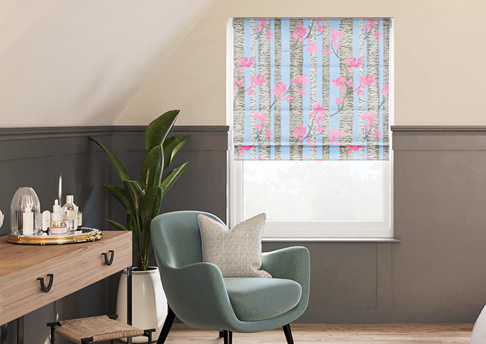 Birch Tree Velvet, Spring Pastels - Motorised Roman Blind - Image 3